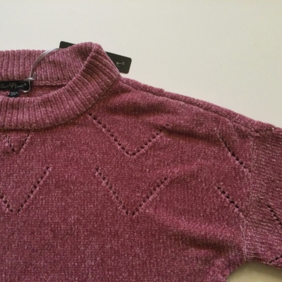 Velvet Heart Pink Chenille Pointelle Sweater Size S NWT, Very Soft and C… - Picture 5 of 14